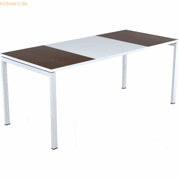 easyDesk Schreibtisch HxBxT 75x180x80cm grau/wenge