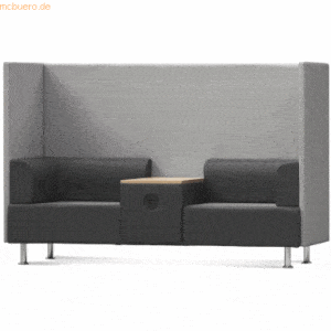 Rocada Sitzsofa Be Soft Doppelsitz + Tisch grau