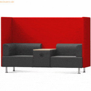 Rocada Sitzsofa Be Soft Doppelsitz + Tisch grau/rot