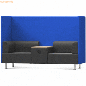 Rocada Sitzsofa Be Soft Doppelsitz + Tisch grau/blau