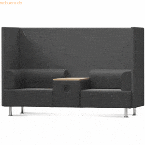 Rocada Sitzsofa Be Soft Doppelsitz + Tisch grau/schwarz