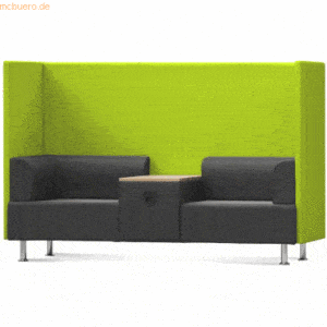 Rocada Sitzsofa Be Soft Doppelsitz + Tisch grau/grün