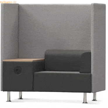 Rocada Sitzsofa Soft Einzelsitz + Tisch grau