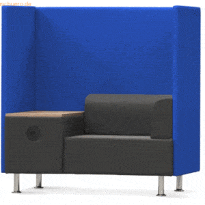 Rocada Sitzsofa Soft Einzelsitz + Tisch blau/grau