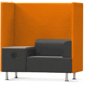 Rocada Sitzsofa Soft Einzelsitz + Tisch orange/grau