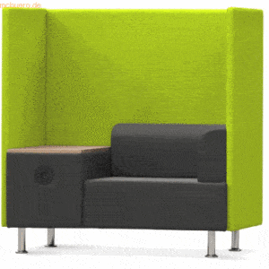 Rocada Sitzsofa Soft Einzelsitz + Tisch grün/grau