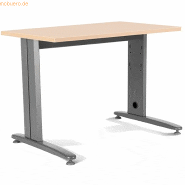 Rocada Schreibtisch Metal BxTxH 120x60x72cm Gestell grau Platte Melami