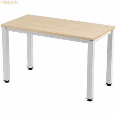 Rocada Schreibtisch Executive BxTxH 120x60x73cm Gestell weiß Platte Me