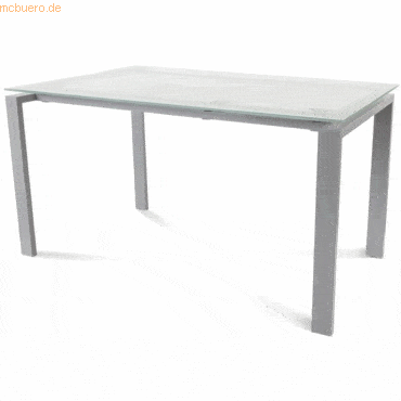 Rocada Schreibtisch Total BxTxH 140x80x73cm Gestell grau Platte Glas s