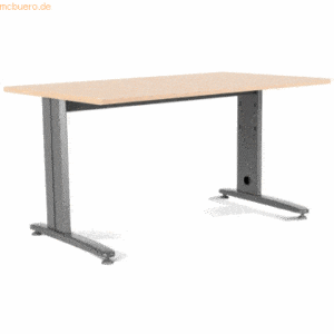 Rocada Schreibtisch Metal BxTxH 160x80x72cm Gestell grau Platte Melami