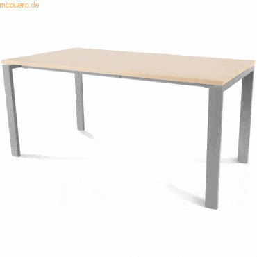 Rocada Schreibtisch Total BxTxH 160x80x73cm Gestell grau Platte Melami