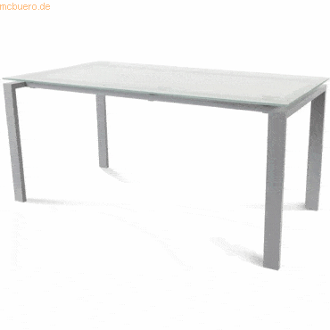 Rocada Schreibtisch Total BxTxH 160x80x73cm Gestell grau Platte Glas s