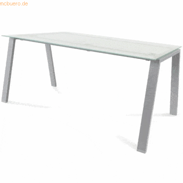 Rocada Schreibtisch Blanca BxTxH 160x80x73cm Gestell grau Platte Glas