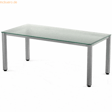 Rocada Schreibtisch Executive BxTxH 180x80x73cm Gestell verchromt Plat