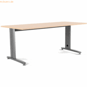 Rocada Schreibtisch Metal BxTxH 200x80x72cm Gestell grau Platte Melami