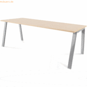 Rocada Schreibtisch Blanca BxTxH 200x80x73cm Gestell verchromt Platte