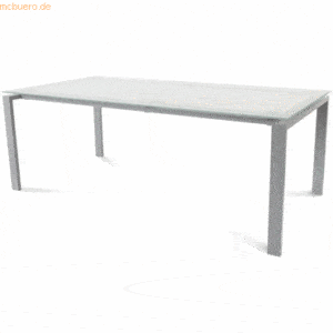 Rocada Schreibtisch Total BxTxH 200x100x73cm Gestell grau Platte Glas