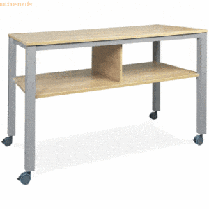 Rocada Stehtisch Executive BxTxH 160x80x100cm Gestell grau Platte Mela