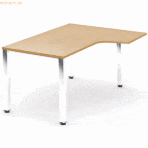 Rocada Schreibtisch Executive L-Form rechts BxTxH 160x120x73cm Gestell