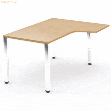 Rocada Schreibtisch Executive L-Form rechts BxTxH 180x120x73cm Gestell