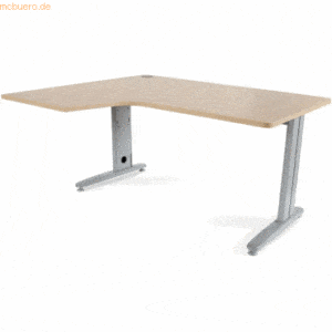 Rocada Schreibtisch Metal L-Form links 160x120x72cm Gestell grau Platt