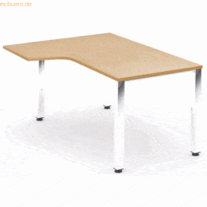 Rocada Schreibtisch Executive L-Form links BxTxH 180x120x73cm Gestell