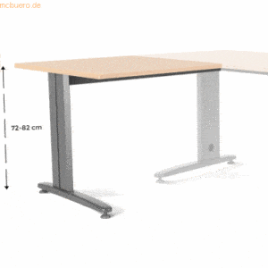 Rocada Anstelltisch Metal BxTxH 100x60x73cm Platte einstellbar Gestell