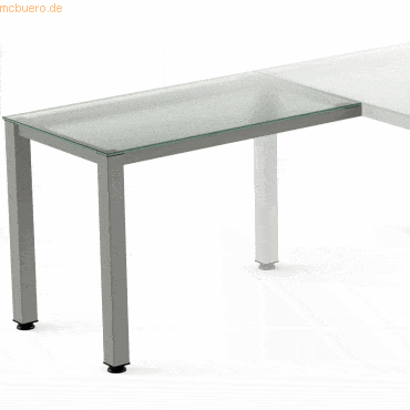 Rocada Anstelltisch Executive BxTxH 100x60x73cm Gestell grau Platte Gl