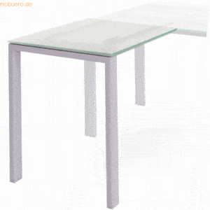 Rocada Anstelltisch Total BxTxH 100x60x73cm Gestell grau Platte Glas s