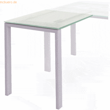 Rocada Anstelltisch Total BxTxH 100x60x73cm Gestell grau Platte Glas s