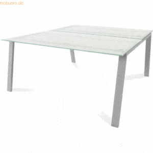 Rocada Mehrfacharbeitstisch Blanca BxTxH 160x163x73cm Gestell grau Pla