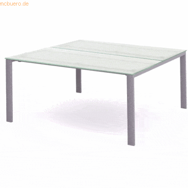 Rocada Mehrfacharbeitstisch Total BxTxH 180x163x73cm Gestell grau Plat