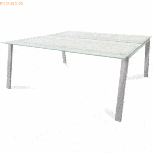 Rocada Mehrfacharbeitstisch Blanca BxTxH 180x163x73cm Gestell verchrom