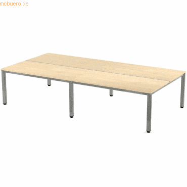 Rocada Mehrfacharbeitstisch Executive BxTxH 320x163x73cm Gestell verch