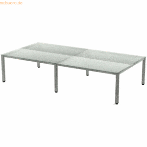 Rocada Mehrfacharbeitstisch Executive BxTxH 360x163x73cm Gestell verch