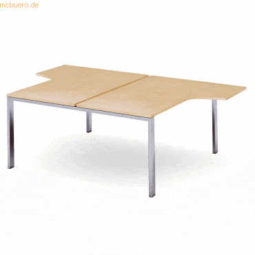 Rocada Mehrfacharbeitstisch Total L-Form BxTxH 180xx163/220x73cm Geste