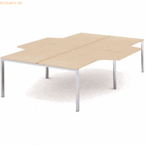 Rocada Mehrfacharbeitstisch Total L-Form BxTxH 320x163/220x73cm Gestel