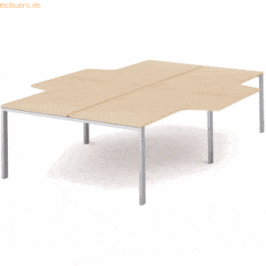 Rocada Mehrfacharbeitstisch Total L-Form BxTxH 360x163/220x73cm Gestel