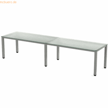 Rocada Mehrfacharbeitstisch Executive BxTxH 320x80x73cm Gestell grau P