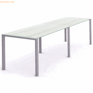 Rocada Mehrfacharbeitstisch Total BxTxH 320x80x73cm Gestell grau Platt