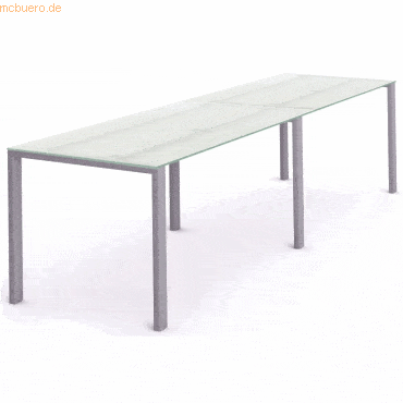 Rocada Mehrfacharbeitstisch Total BxTxH 320x80x73cm Gestell grau Platt