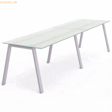 Rocada Mehrfacharbeitstisch Blanca BxTxH 320x80x73cm Gestell grau Plat