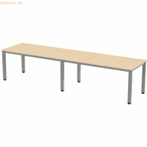 Rocada Mehrfacharbeitstisch Executive BxTxH 360x80x73cm Gestell grau P