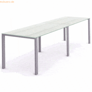 Rocada Mehrfacharbeitstisch Total BxTxH 360x80x73cm Gestell grau Platt