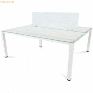 Rocada Trennwand 40x136cm Glas (Doppeltische Melaminplatte)