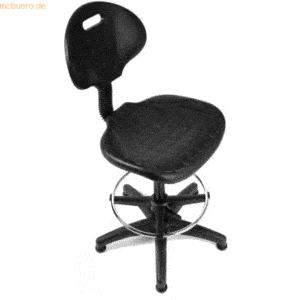 Rocada Drehstuhl hoch mit Fußstütze Sitzfläche Kunststoff schwarz