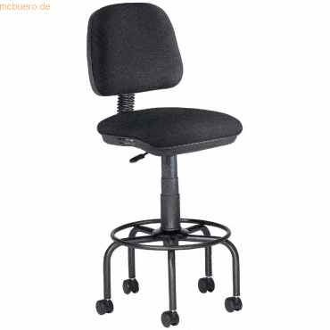 Rocada Drehstuhl hoch mit Fußstütze / Rollen Sitzfläche Textil schwarz
